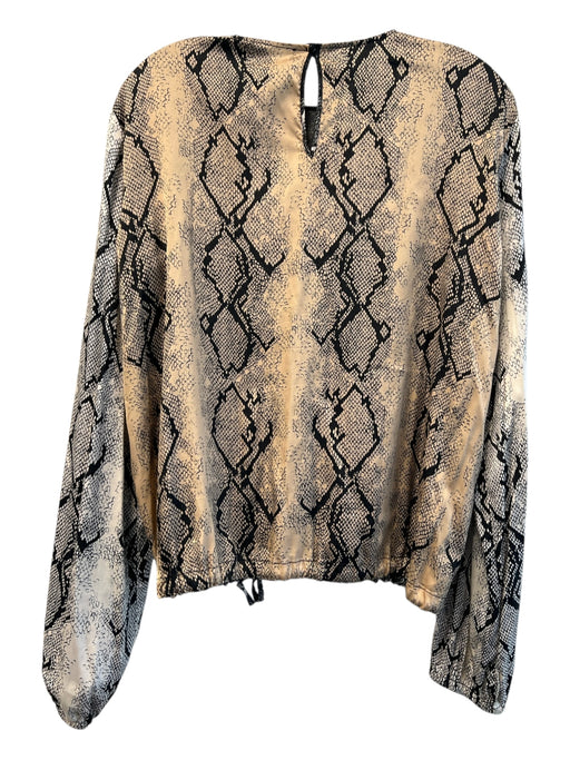 Liviana Conti Size 44 Black, Gold & White Viscose Blend Reptile Print Top Black, Gold & White / 44