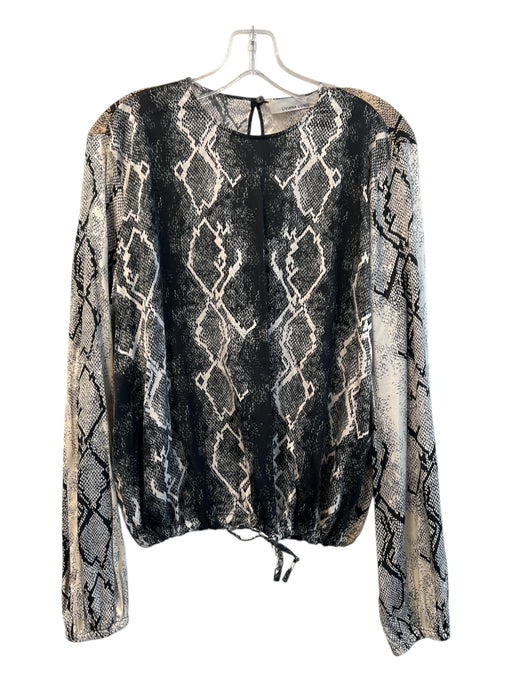 Liviana Conti Size 44 Black, Gold & White Viscose Blend Reptile Print Top Black, Gold & White / 44