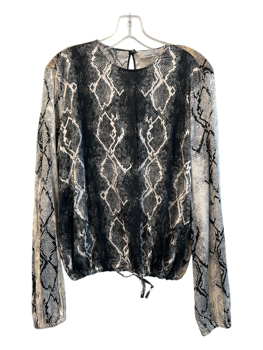 Liviana Conti Size 44 Black, Gold & White Viscose Blend Reptile Print Top Black, Gold & White / 44