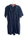 Athleta Size M Navy Polyester Blend Half Button Short Sleeve Above Knee Romper Navy / M