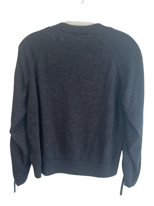 All Saints Size S Black Merino Wool Long Sleeve Knit Sleeve Detail Sweater Black / S