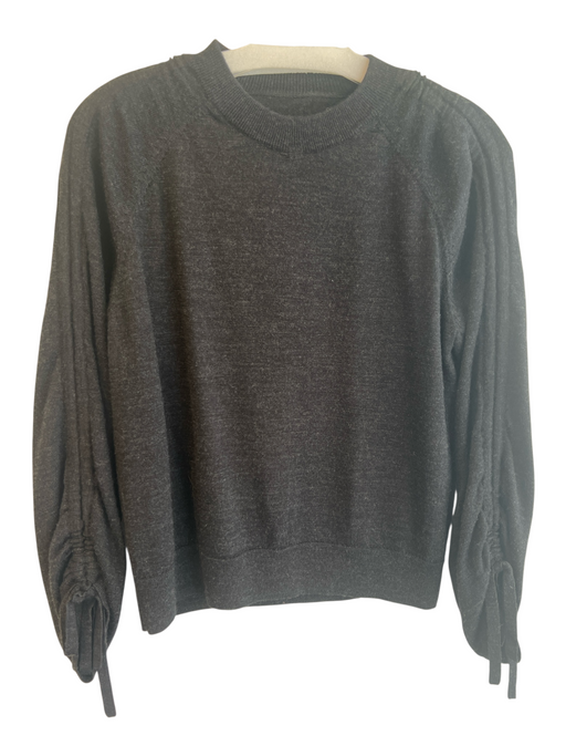 All Saints Size S Black Merino Wool Long Sleeve Knit Sleeve Detail Sweater Black / S