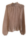Free People Size S Beige Cotton Knit Long Sleeve high neck High Low Sweater Beige / S