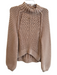 Free People Size S Beige Cotton Knit Long Sleeve high neck High Low Sweater Beige / S