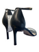 Stuart Weitzman Shoe Size 9.5 Black Leather open toe Gold Hardware Shoes Black / 9.5