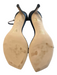 Stuart Weitzman Shoe Size 9.5 Black Leather open toe Gold Hardware Shoes Black / 9.5
