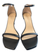 Stuart Weitzman Shoe Size 9.5 Black Leather open toe Gold Hardware Shoes Black / 9.5