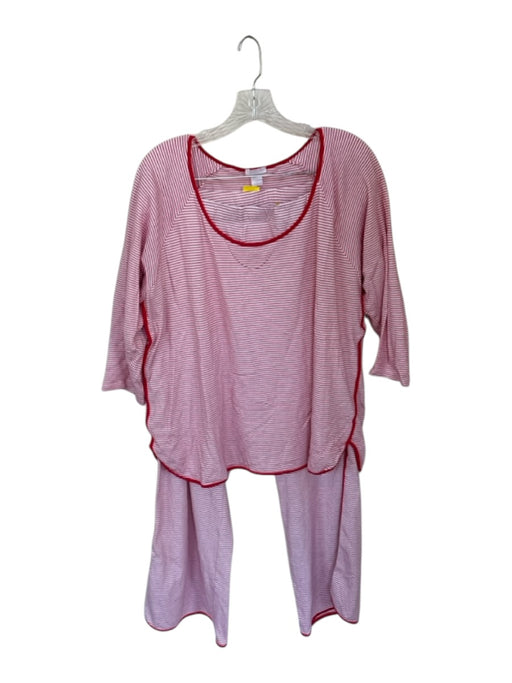 Lake Size XXL Red & White Pima Cotton Long Sleeve Striped Pants Pajamas Red & White / XXL