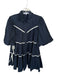 Sofie the Label Size L Navy & white Cotton 3/4 Balloon Sleeve Collar Dress Navy & white / L