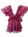 Buddy Love Size XS Pink & Purple Polyester Short Balloon Sleeve Flowers Dress Pink & Purple / XS