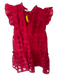 Buddy Love Size S Red Polyester Flutter Sleeves Checkered Ruffle collar Dress Red / S