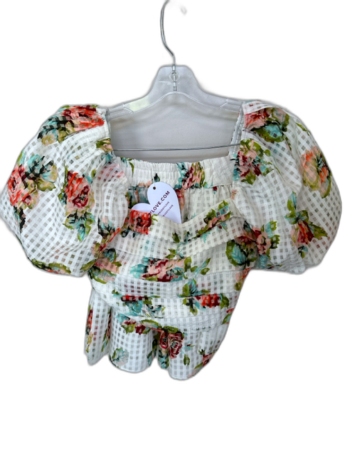 Buddy Love Size S Green & Red Polyester Checkered Flowers Cropped Skirt Set Green & Red / S