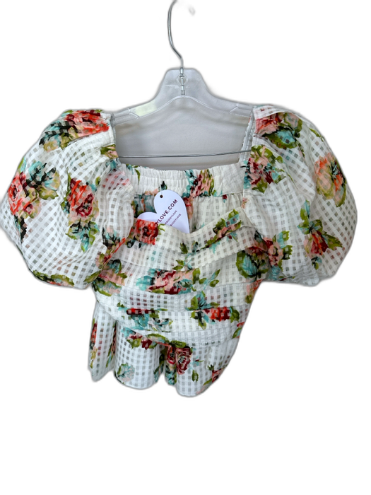 Buddy Love Size S Green & Red Polyester Checkered Flowers Cropped Skirt Set Green & Red / S