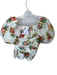 Buddy Love Size S Green & Red Polyester Checkered Flowers Cropped Skirt Set Green & Red / S