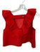 Tibi Size 4 Tomato Cotton Blend Flutter Sleeves Keyhole Back Top Tomato / 4