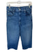 Mother Size 25 Med Dark Wash Cotton Blend High Waist Wide Leg Raw Hem Jeans Med Dark Wash / 25