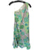 Hyacinth House Size XS Tan & Green Cotton One Shoulder Flowers Side Zip Dress Tan & Green / XS