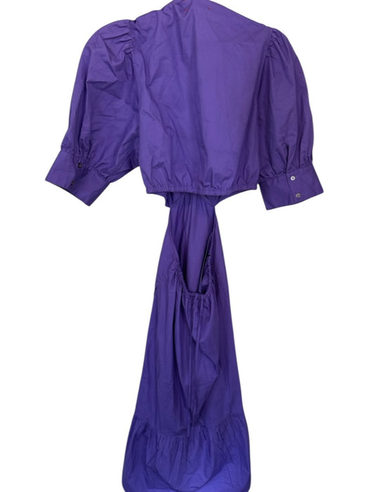 XiRENA Size S Purple Cotton 3/4 Balloon Sleeve Cut Out Sides Maxi Dress Purple / S
