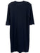 COS Size S Navy Blue Rayon Blend Round Neck 1/2 Sleeve Bell Sleeve Solid Dress Navy Blue / S