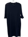 COS Size S Navy Blue Rayon Blend Round Neck 1/2 Sleeve Bell Sleeve Solid Dress Navy Blue / S