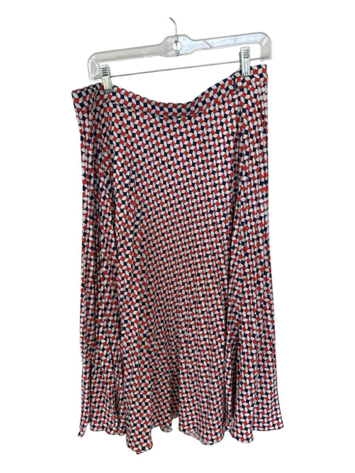 Boden Size 14 Orange & navy Maxi Side Zip Pleated Skirt Orange & navy / 14