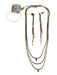Serefina Gold & Multi Metal & Stone dangle Multi Strand Necklace Jewelry Set Gold & Multi