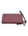 Coach Pink Leather Zip Around Card Slots Removable Strap Long Wallets Pink