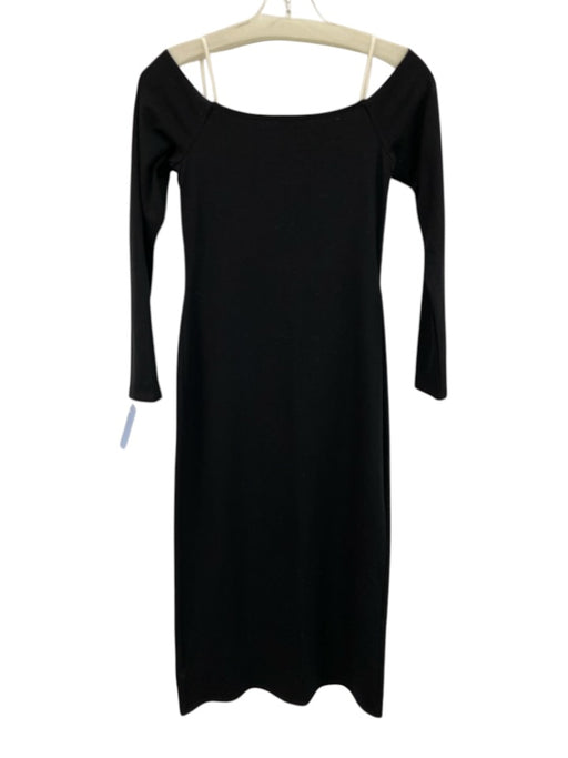 Reformation Size M Black & White Cotton Blend Off Shoulder Long Sleeve Dress Black & White / M