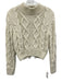 Zara Size M White Acrylic Blend Long Sleeve Cable Knit Mock Neck Crop Sweater White / M