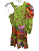 Alden Adair Size XS Green, Orange, Purple Cotton Blend One Sleeve Smocked Dress Green, Orange, Purple / XS