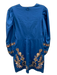 Alden Adair Size XS Blue, Pink & Multi Cotton Blend Back Zip V Neck Dress Blue, Pink & Multi / XS
