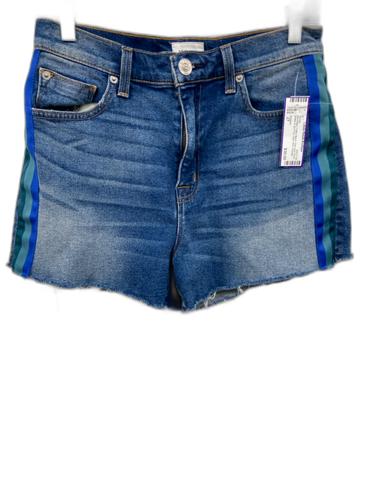Hudson Size 27 Mid Wash Cotton Blend Side color block Button & Zip Front Shorts Mid Wash / 27