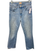 Mother Size 27 Light Wash Denim Button & Zip Flare Raw Hem Pockets Jeans Light Wash / 27