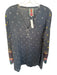 Johnny Was Size M Navy & Multi Curpo Long Sleeve Embroidered Flowers Buttons Top Navy & Multi / M