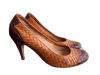 Satomi Shoe Size 38.5 Brown Woven High Heel Almond Toe Round Almond Toe Shoes Brown / 38.5