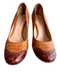 Satomi Shoe Size 38.5 Brown Woven High Heel Almond Toe Round Almond Toe Shoes Brown / 38.5