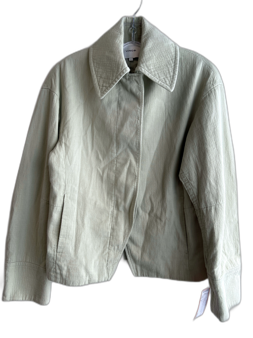 Vince Size 6 Light Green Cotton Front Button Pockets Lined Jacket Light Green / 6