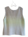 Ming wang Size Sling White & Green Acrylic Round Neck Sleeveless Knit Top White & Green / Sling