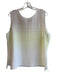 Ming wang Size Sling White & Green Acrylic Round Neck Sleeveless Knit Top White & Green / Sling