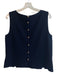 St. John Size M Navy No Fabric Tag Knit Round Neck Back button Sleeveless Top Navy / M