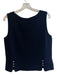 St. John Size M Navy No Fabric Tag Knit Round Neck Back button Sleeveless Top Navy / M