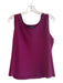 Ming wang Size L Purple Acrylic Round Neck Sleeveless Side Slit Knit Top Purple / L