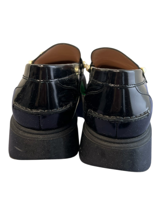 Stuart Weitzman Shoe Size 9.5 Black Leather Almond Toe Pearl Detail Loafer Shoes Black / 9.5