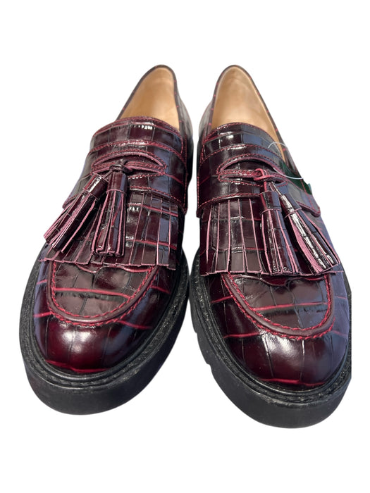 Stuart Weitzman Shoe Size 10 Maroon Leather Almond Toe Tassel Detail Shoes Maroon / 10
