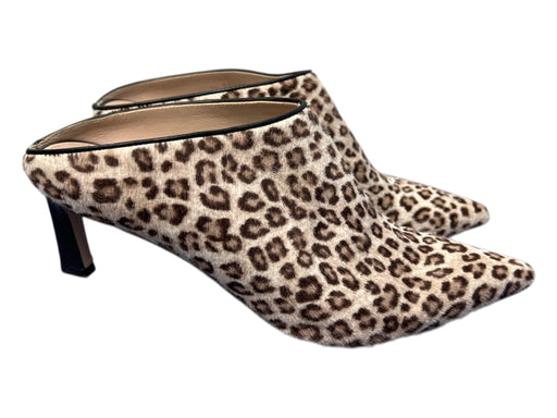 Stuart Weitzman Shoe Size 9 Cream & Brown Calf hair Animal Print Heel Mule Shoes Cream & Brown / 9