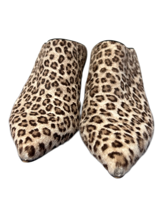 Stuart Weitzman Shoe Size 9 Cream & Brown Calf hair Animal Print Heel Mule Shoes Cream & Brown / 9