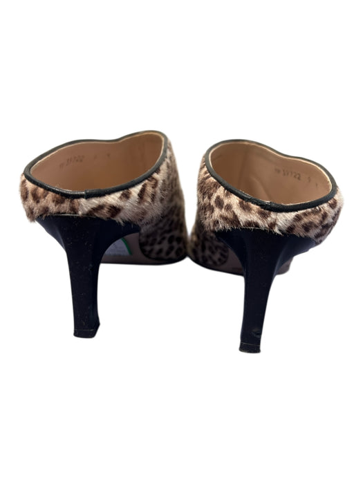 Stuart Weitzman Shoe Size 9 Cream & Brown Calf hair Animal Print Heel Mule Shoes Cream & Brown / 9