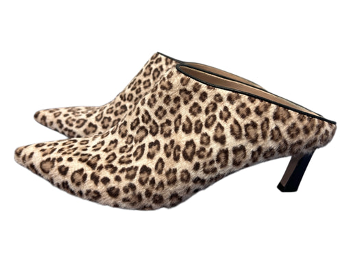 Stuart Weitzman Shoe Size 9 Cream & Brown Calf hair Animal Print Heel Mule Shoes Cream & Brown / 9