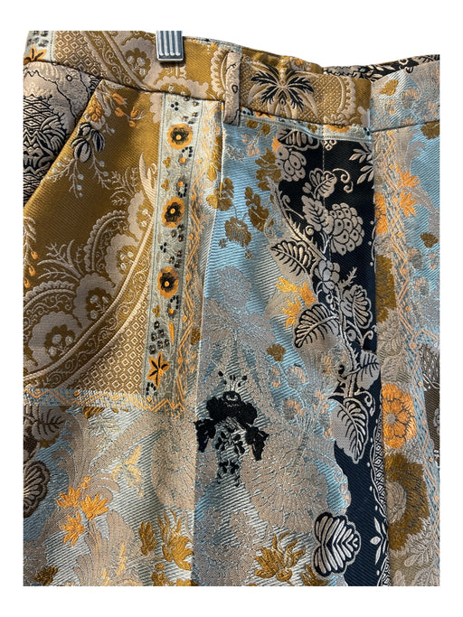 Etro Size 48 Gold & Multi Polyester Blend Side Pockets Zip Fly Pants Gold & Multi / 48