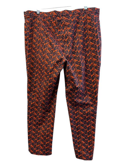 Akris Size 14 Red & Black Cotton Blend Flat Front All Over Print Side Zip Pants Red & Black / 14